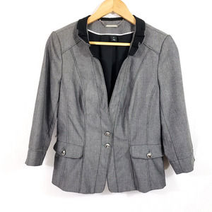 WHBM Blazer with Black Ruffle Detail at Neckline
